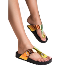 Ideal Shoes Flip-flops de holo-efeito preto 1