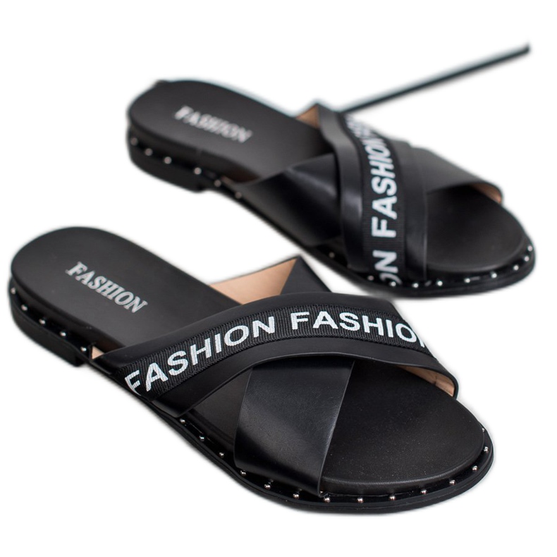 SHELOVET Chinelos de moda pretos 1