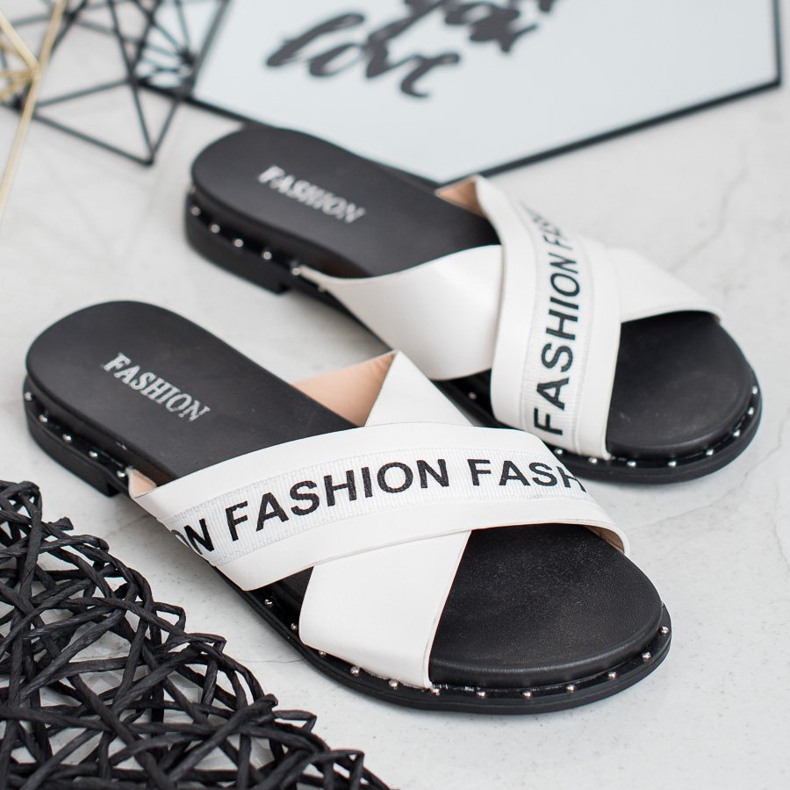 SHELOVET Chinelos de moda brancos 1