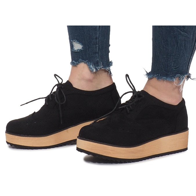 Black Brogues na plataforma Danielle preto 1