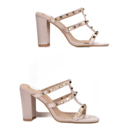 SDS Sandálias de rock em salto alto marrom 2