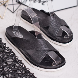 Emaks Chinelos pretos com brilho 2