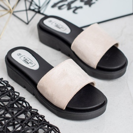 SHELOVET Sandálias de cunha castanho 1