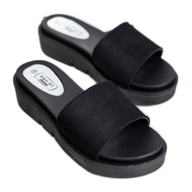 SHELOVET Sandálias de cunha preto 2