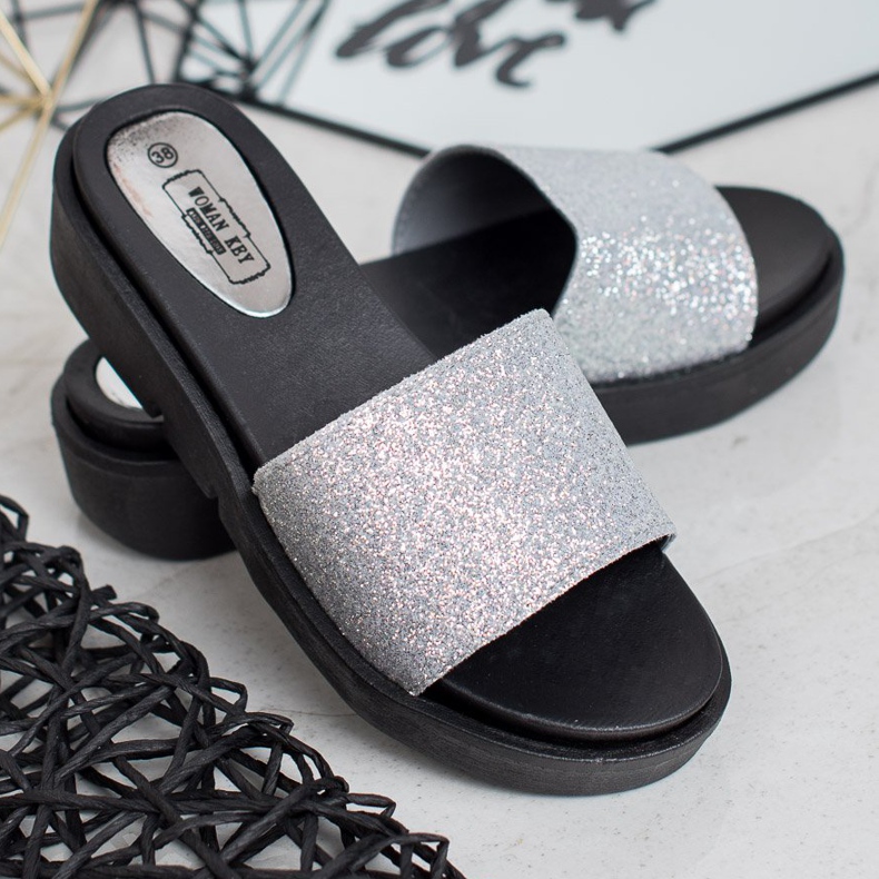 SHELOVET Chinelos de borracha cinza 1