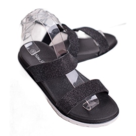 SHELOVET Chinelos de borracha com brilho preto 1