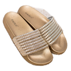 Bestelle Chinelos de borracha com miçangas amarelo 2