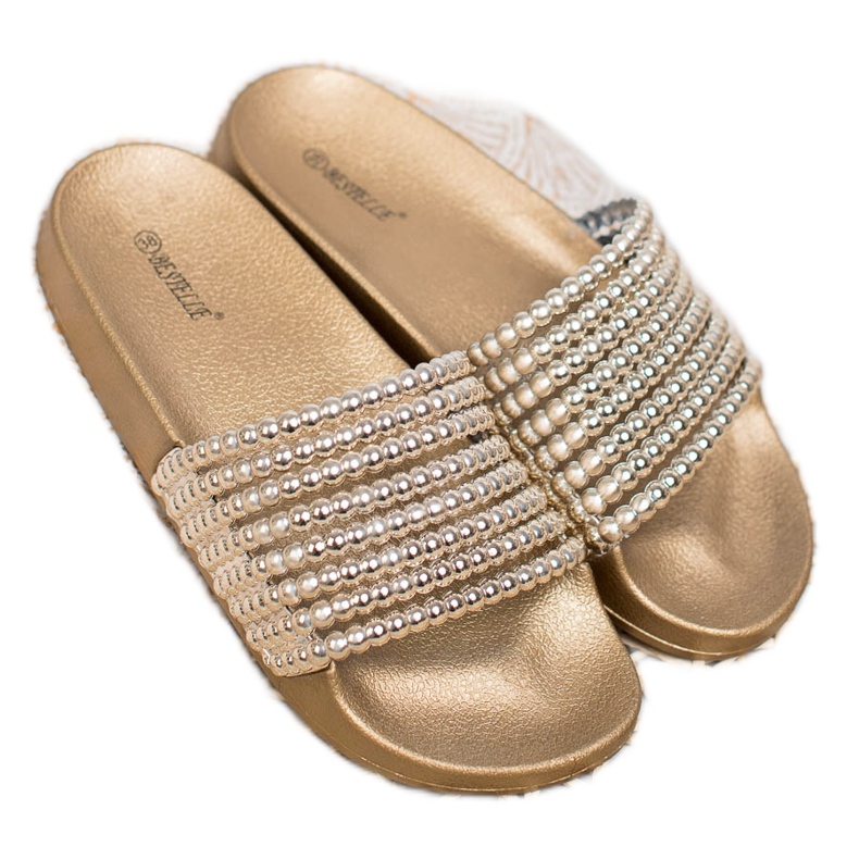 Bestelle Chinelos de borracha com miçangas amarelo 2