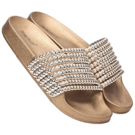 Bestelle Chinelos de borracha com miçangas amarelo 1