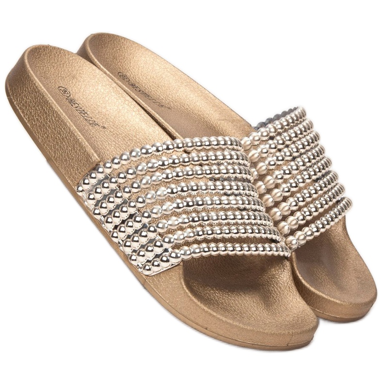 Bestelle Chinelos de borracha com miçangas amarelo 1