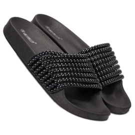 Bestelle Chinelos de borracha com miçangas preto 2