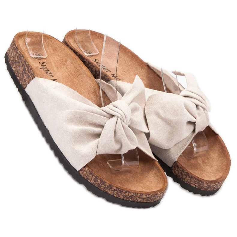 Super Me Chinelos elegantes bege 2