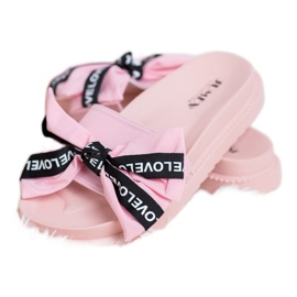 Jumex Chinelos com laço de amor rosa 2 Jumex Chinelos com laço de amor rosa 2