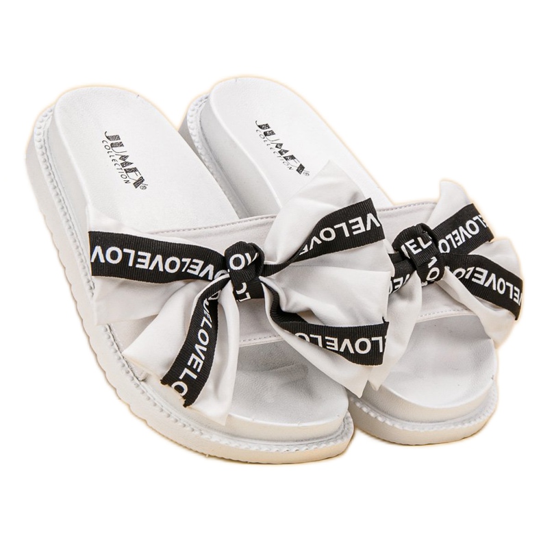 Jumex Chinelos com laço de amor branco 1 Jumex Chinelos com laço de amor branco 1