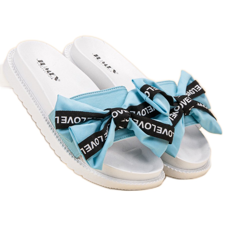 Jumex Chinelos com laço de amor azul 1 Jumex Chinelos com laço de amor azul 1