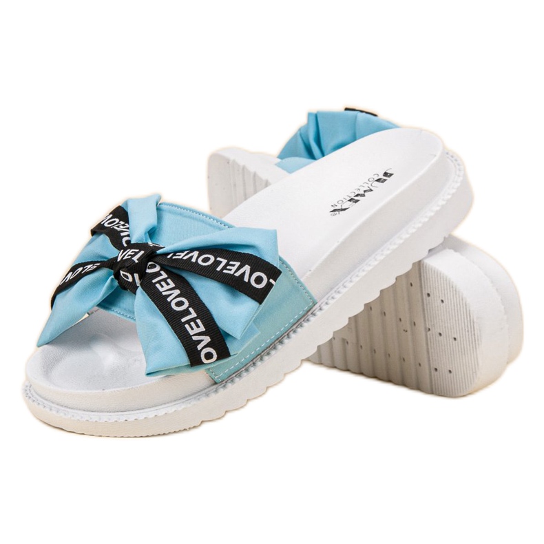 Jumex Chinelos com laço de amor azul 2 Jumex Chinelos com laço de amor azul 2
