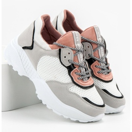 SHELOVET Tênis da moda rosa cinza 1