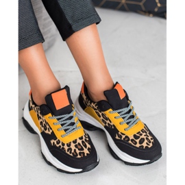 SHELOVET Tênis colorido com estampa de leopardo multicolorido 2