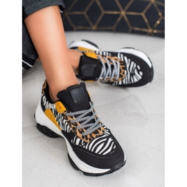 SHELOVET Tênis Animal Print preto multicolorido 2