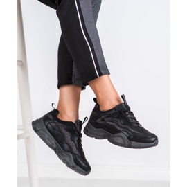 SHELOVET Tênis brilhantes preto 2