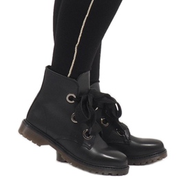 Kayla Shoes Botas pretas com cordões PF276 preto 2