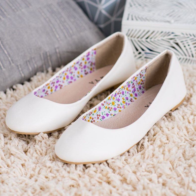 SHELOVET Bailarinas casuais branco 1
