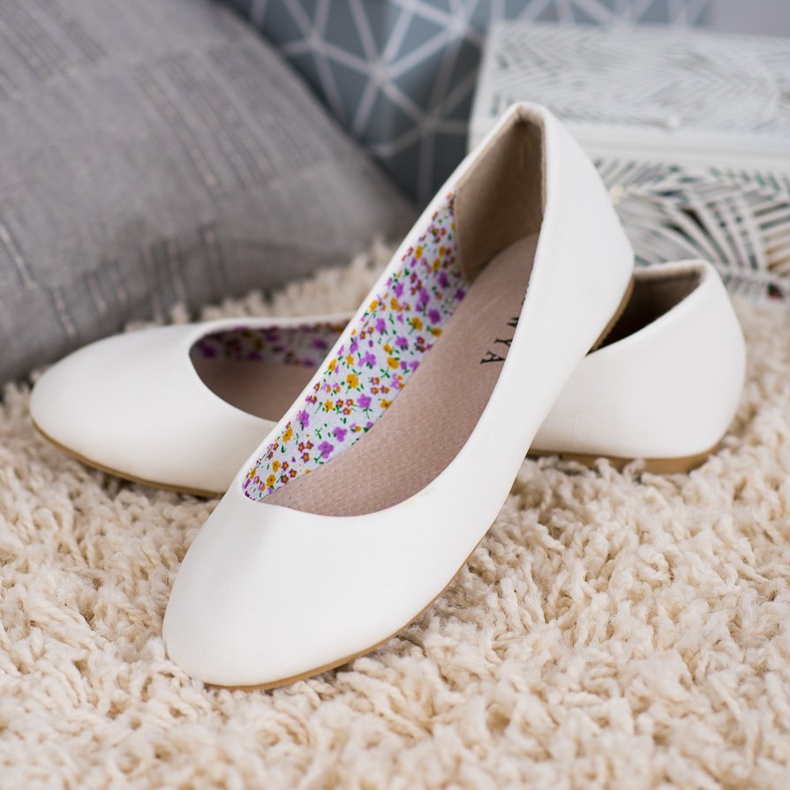 SHELOVET Bailarinas casuais branco 2