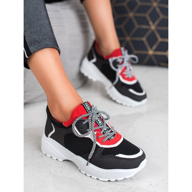 SHELOVET Tênis pretos elegantes multicolorido 2