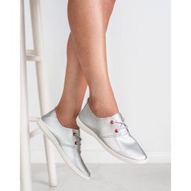 SHELOVET Tênis prateados cinza 2