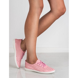 SHELOVET Tênis feminino Openwork rosa 1