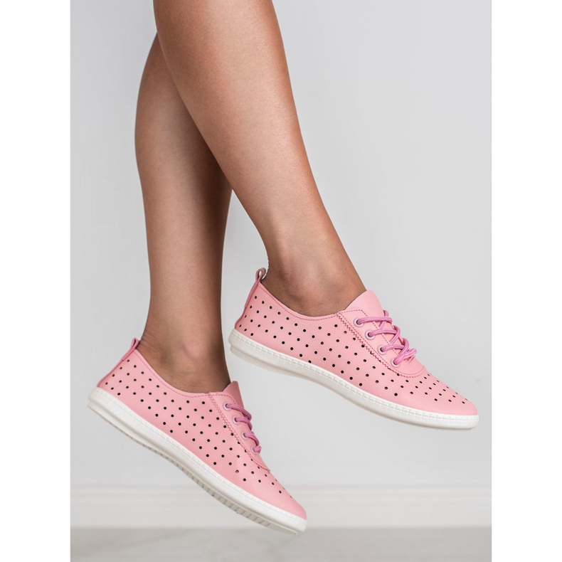 SHELOVET Tênis feminino Openwork rosa 2