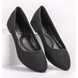 VINCEZA glitter ballerinas preto 2