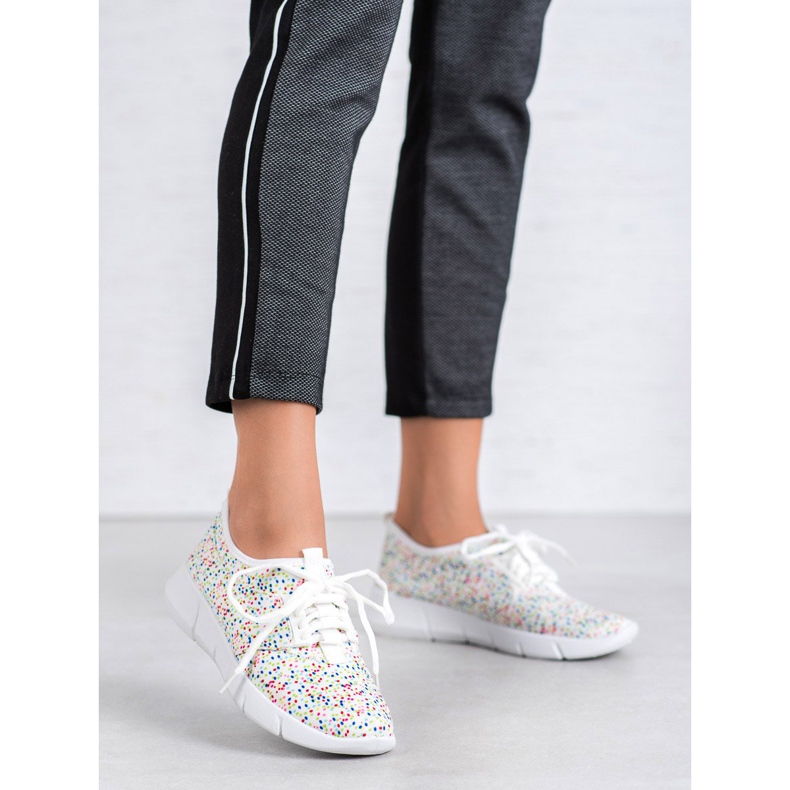 Bona Sapatos esportivos com bolinhas branco 1