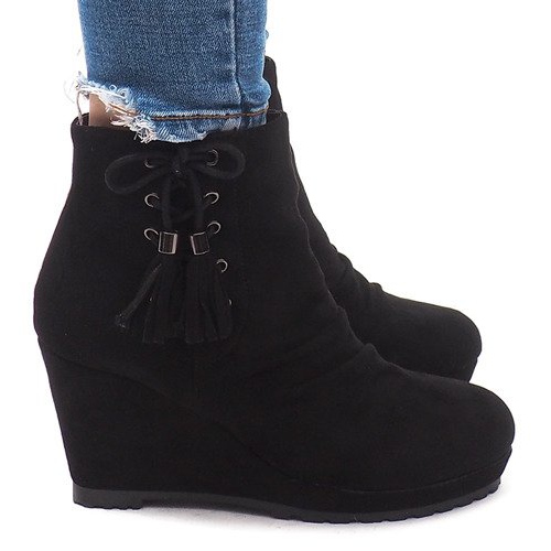 Botas Quentes em Cunha 778-KA Pretas preto 1