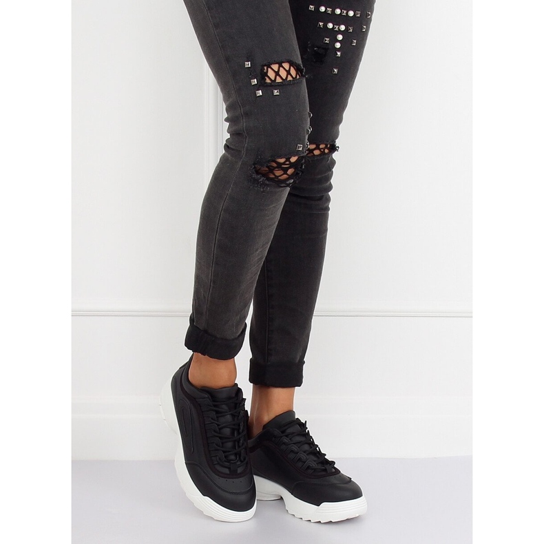 Sapatos esportivos pretos D1909 PRETO / BRANCO 1