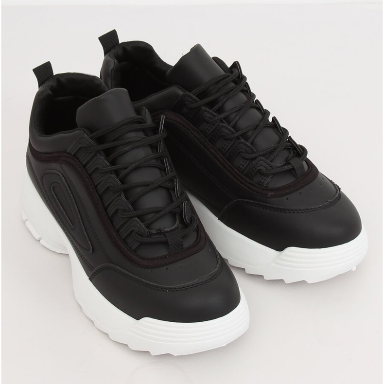 Sapatos esportivos pretos D1909 PRETO / BRANCO 2