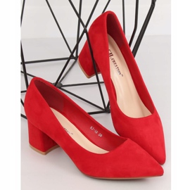Bombas com salto largo vermelho KJ-10 Vermelho 1 Bombas com salto largo vermelho KJ-10 Vermelho 1