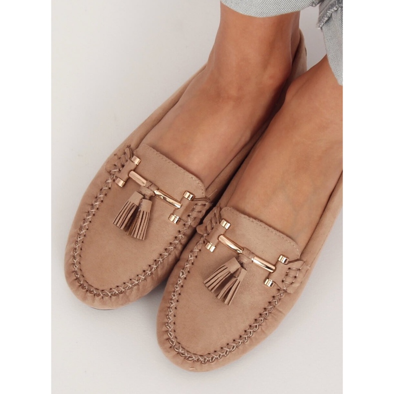 Mocassins bege feminino L7183 Khaki 2