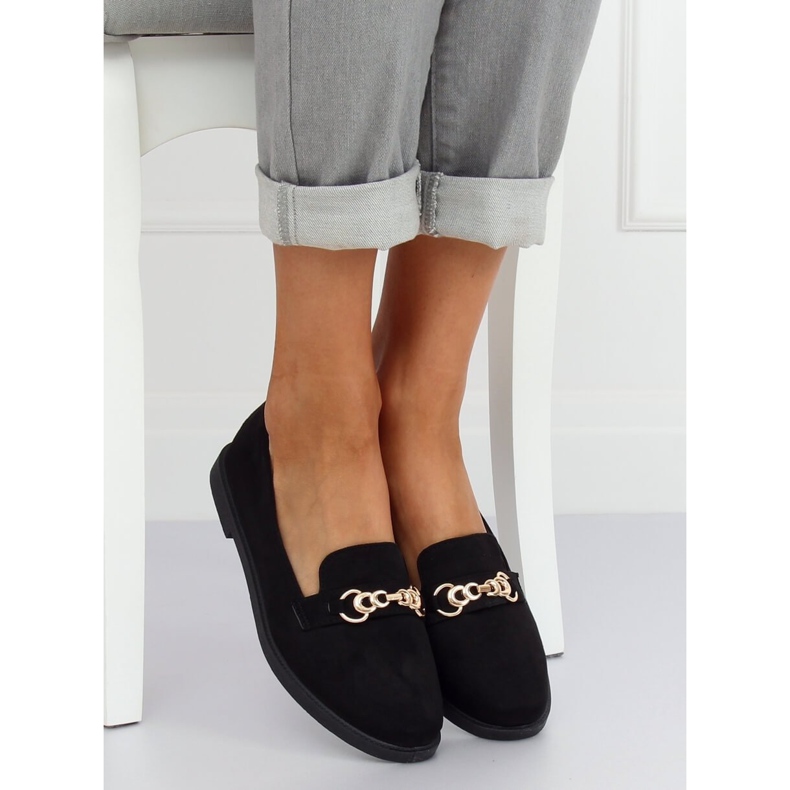 Mocassins femininos negros 1631-123 Preto 1