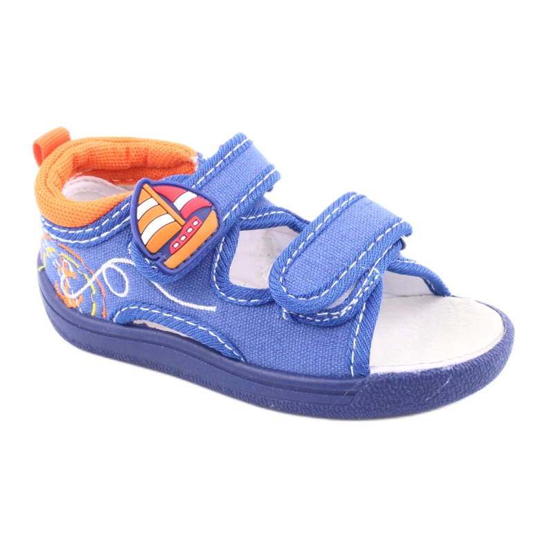 Sandálias infantis azuis American Club TEN36 azul laranja 1
