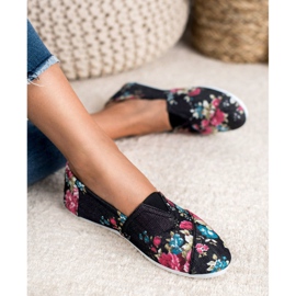 SHELOVET Slipony In Flowers preto multicolorido 1