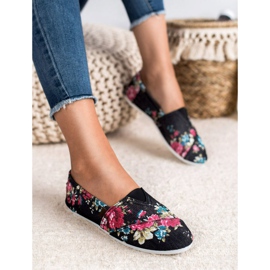 SHELOVET Slipony In Flowers preto multicolorido 2