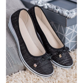 SHELOVET Wedge Ballerina preto 2