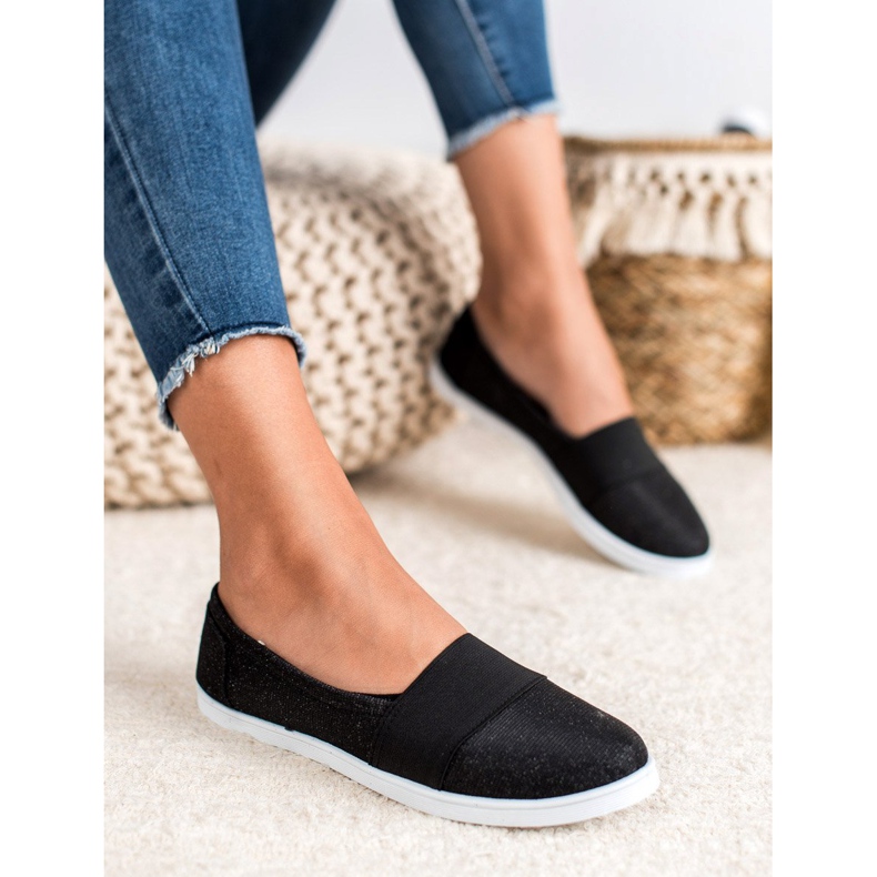 SHELOVET Tênis Slip-on Com Glitter preto 1