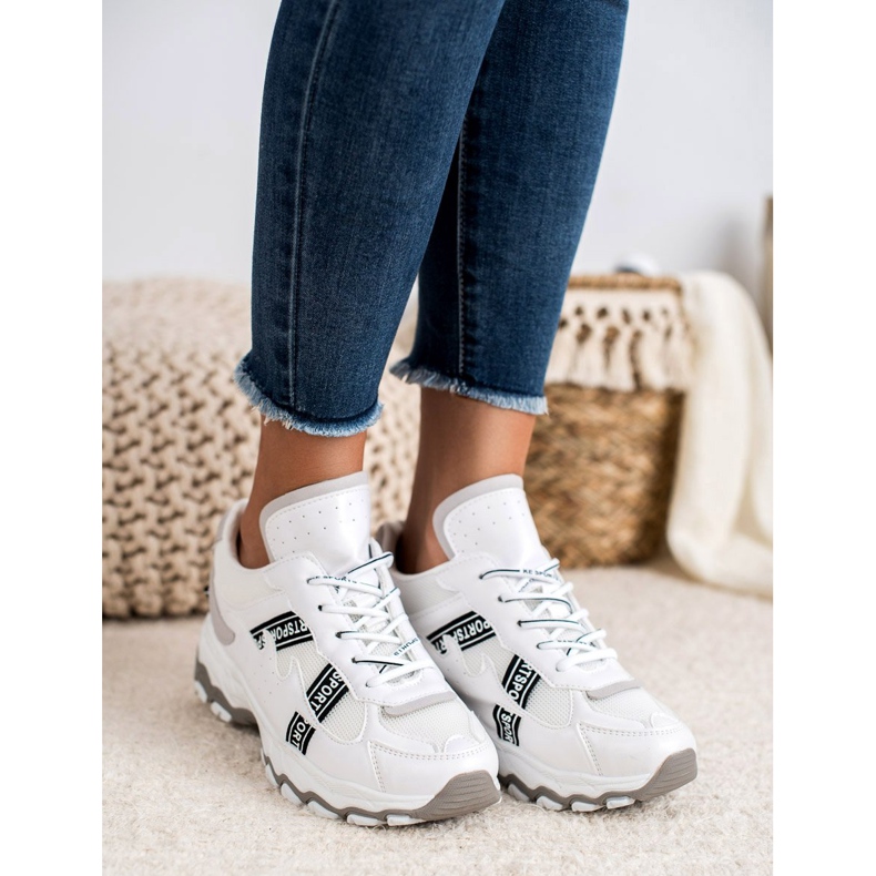 SHELOVET Tênis branco cinza 2