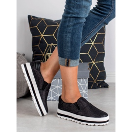 SHELOVET Slipons leves na plataforma preto 1