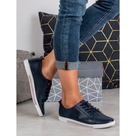 Filippo Sapatinhos de couro azul marinho 2