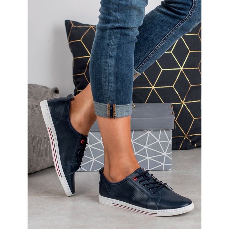 Filippo Sapatinhos de couro azul marinho 2