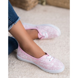 Tênis com padrão VICES branco rosa 1