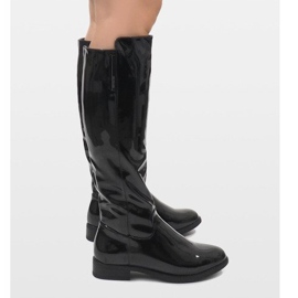 Botas pretas laqueadas W-92 preto 2